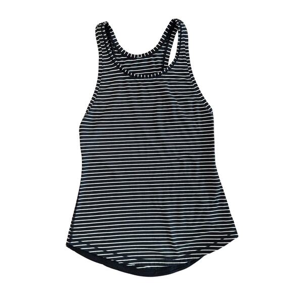 Lululemon | Think Fast Racerback | Black & White Parallel Strip | Women’s XXXS - Picture 2 of 10